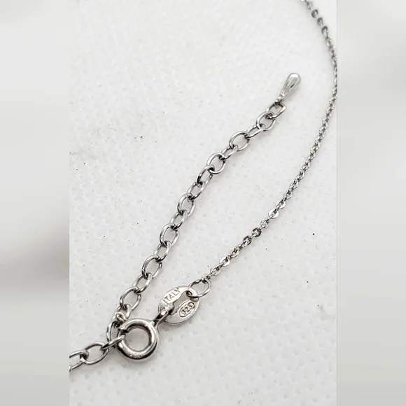 Necklace 925 Sterling Silver W/CZ Key Pendant and Chain - Picture 5 of 7